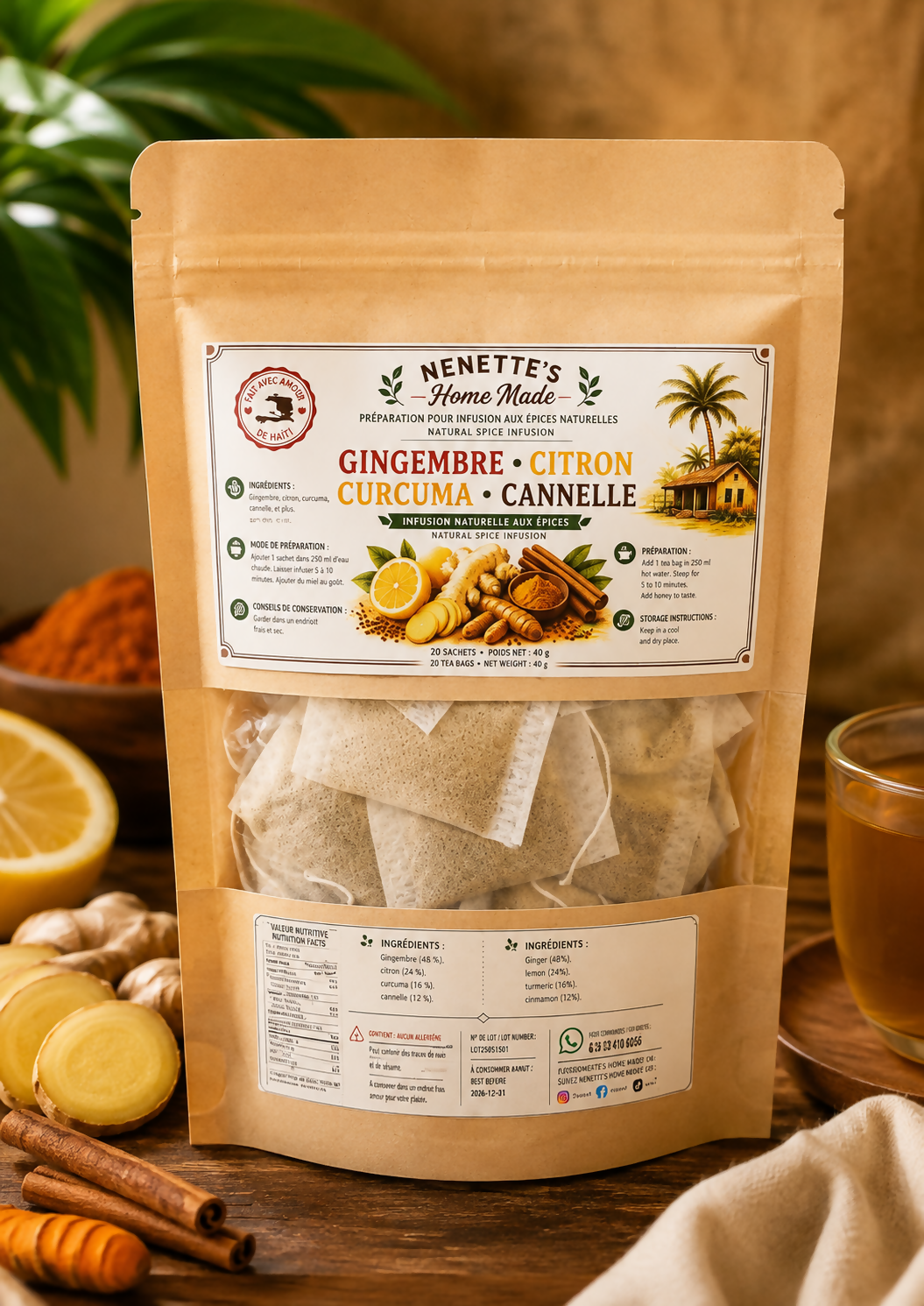 PREPARATION POUR INFUSION AUX EPICES NATURELLES A BASE CANNELLE