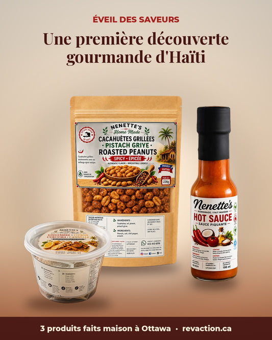 Éveil des Saveurs : sauce piquante, arachides grillées et infusion Nenette's