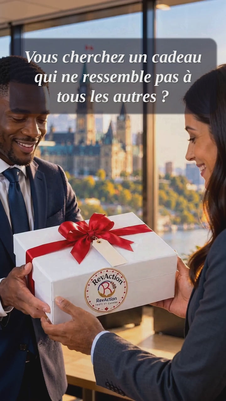 Vidéo de présentation du Coffret Saveurs du Canada RevAction : sauce piquante Nenette's, thé Higgins & Burke, gaufrettes Voortman, sirop d'érable de l'Ontario et chocolat noir Hispaniola